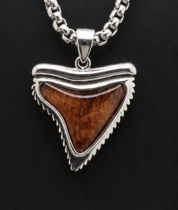 Koa Shark Tooth Necklace