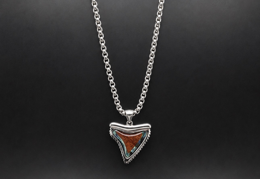 Koa & Abalone Shark Tooth Necklace